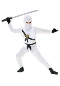 Superior White Ninja Deluxe Child Halloween Costume 
